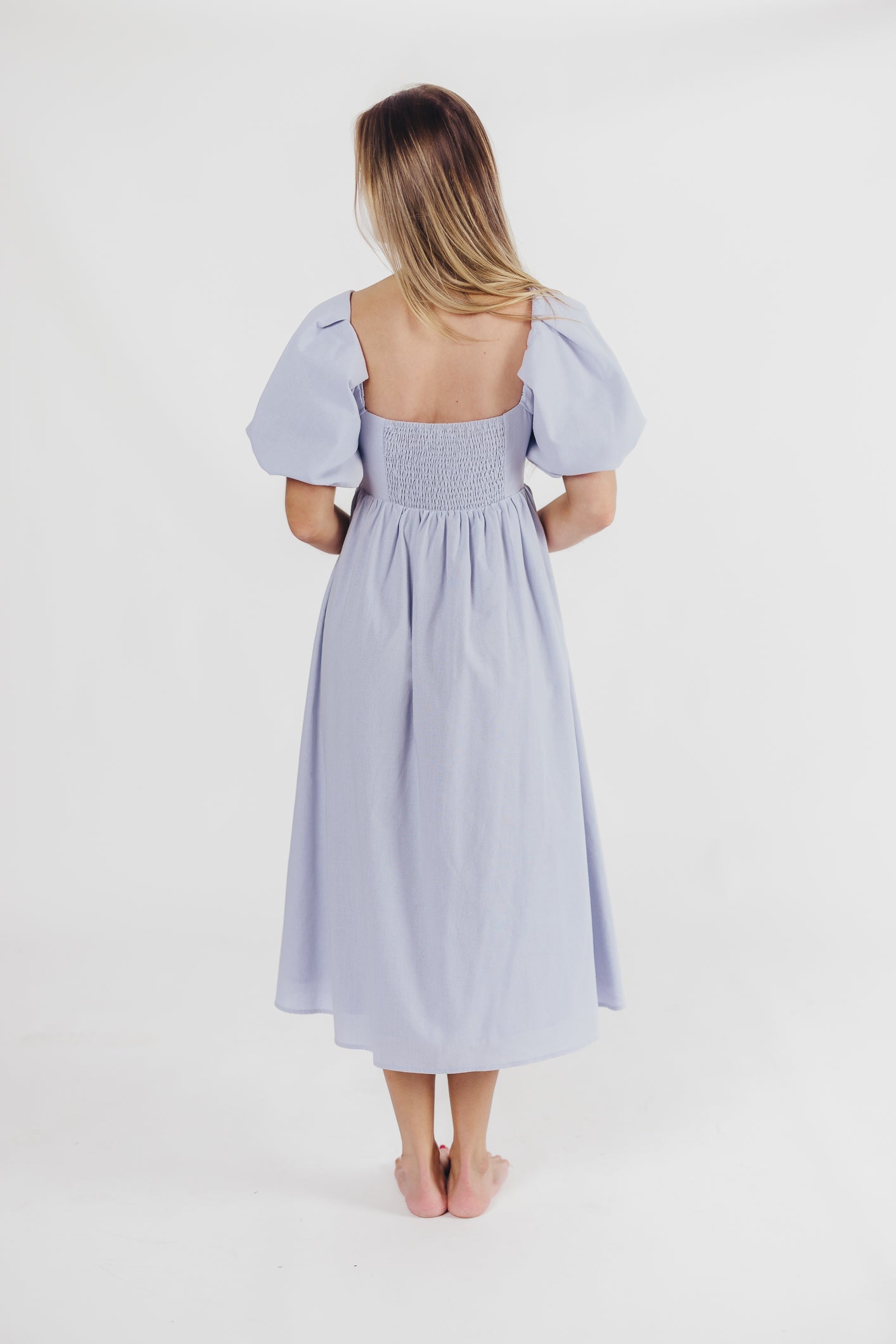 Hamilton Midi Dress in Light Blue - Bump Friendly & Inclusive Sizing (S-3XL)