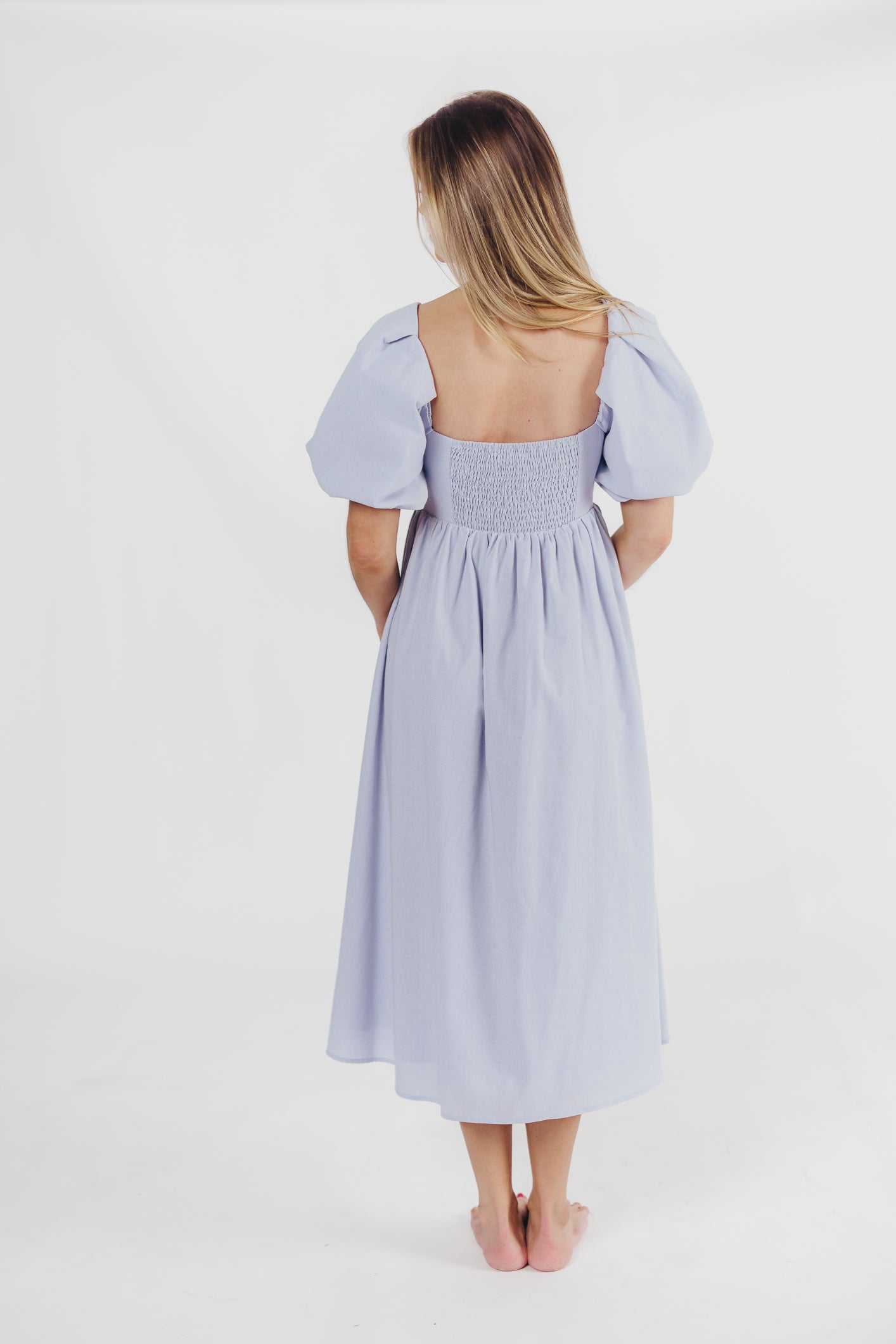 Hamilton Midi Dress in Light Blue - Bump Friendly & Inclusive Sizing (S-3XL)