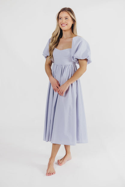 Hamilton Midi Dress in Light Blue - Bump Friendly & Inclusive Sizing (S-3XL)