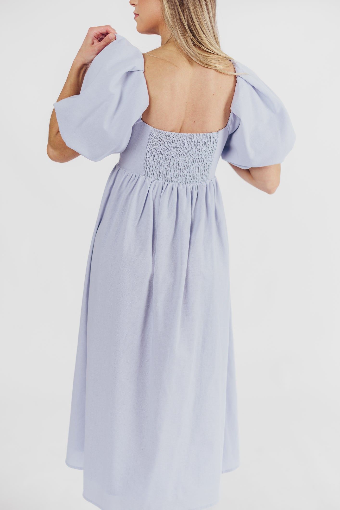 Hamilton Midi Dress in Light Blue - Bump Friendly & Inclusive Sizing (S-3XL)