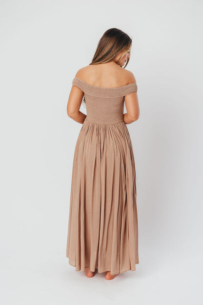 Tatiana Modal Off-the-Shoulder Maxi Dress in Mushroom