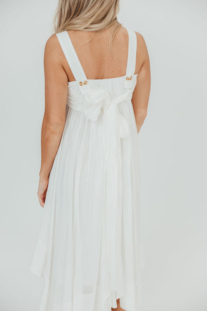 Ariella Sleeveless Midi Dress in Off-White