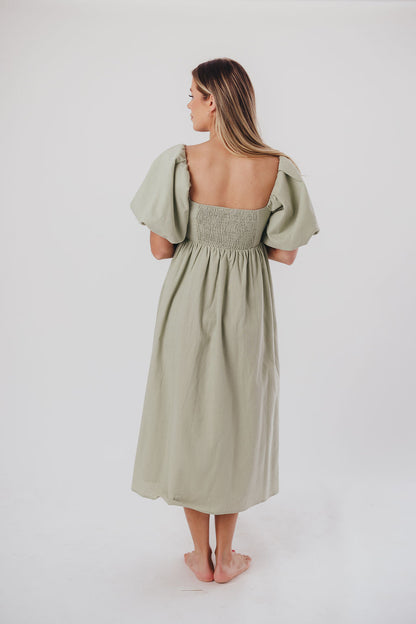 Hamilton Midi Dress in Olive - Bump Friendly (S-XL)