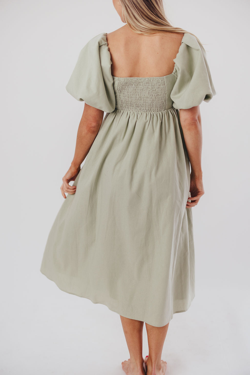 Hamilton Midi Dress in Olive - Bump Friendly (S-XL)