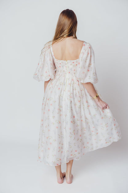 Harlow Maxi Dress in Tiny Pink Floral - Bump Friendly & Inclusive Sizing (S-3XL)