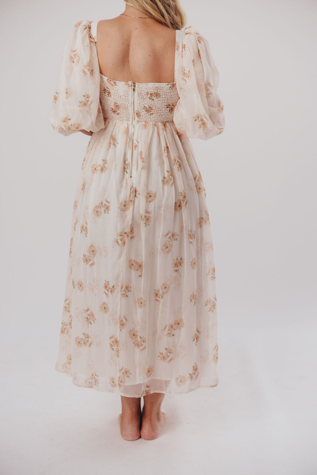 Harlow Maxi Dress in Taupe Floral - Bump Friendly & Inclusive Sizing (S-3XL)