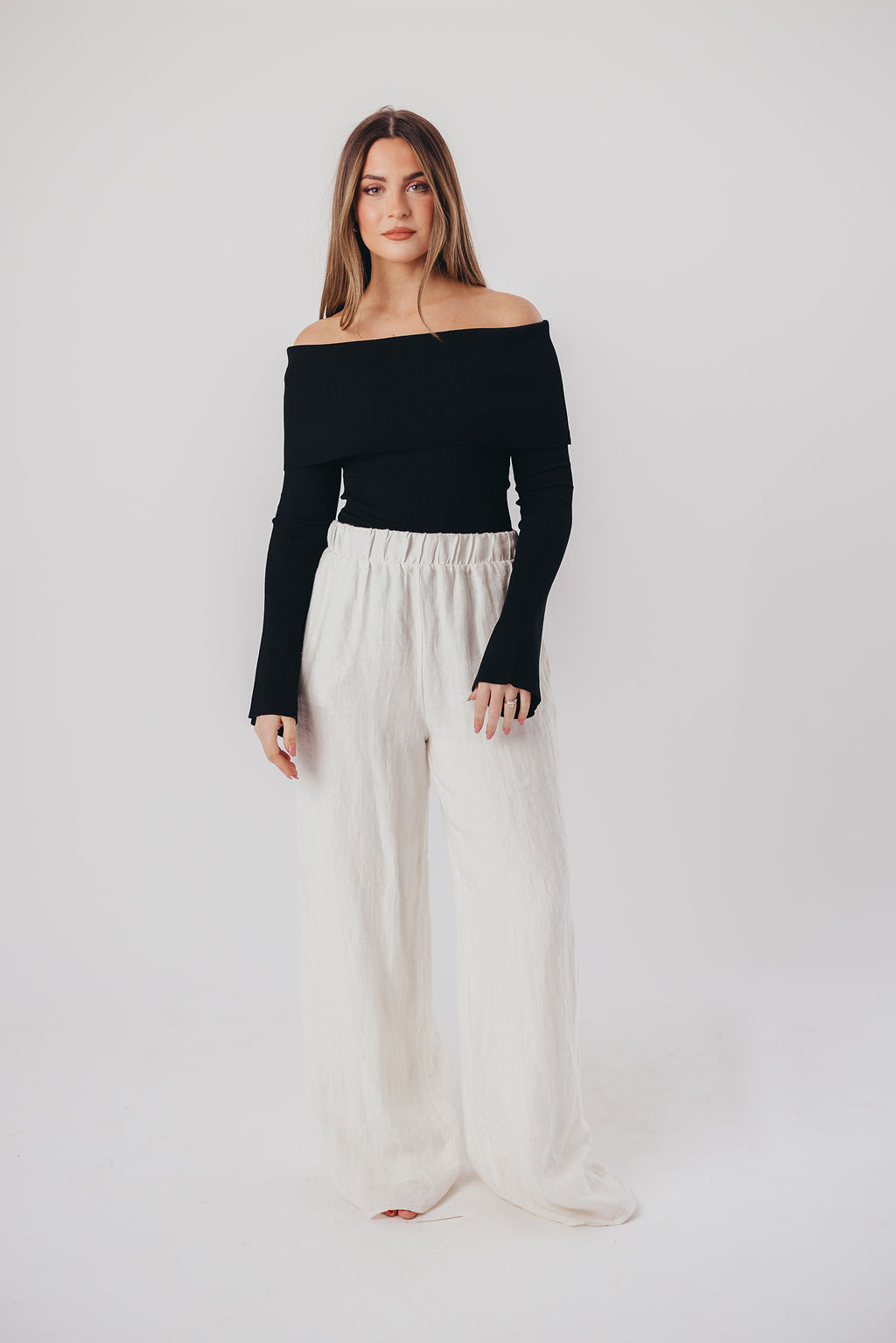 Palmer Off-the-Shoulder Sweater in Black