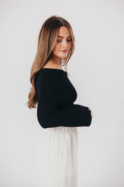 Palmer Off-the-Shoulder Sweater in Black