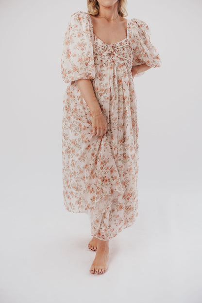 Harlow Maxi Dress in Ivory Floral - Bump Friendly & Inclusive Sizing (S-3XL)