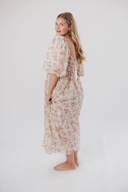 Harlow Maxi Dress in Ivory Floral - Bump Friendly & Inclusive Sizing (S-3XL)