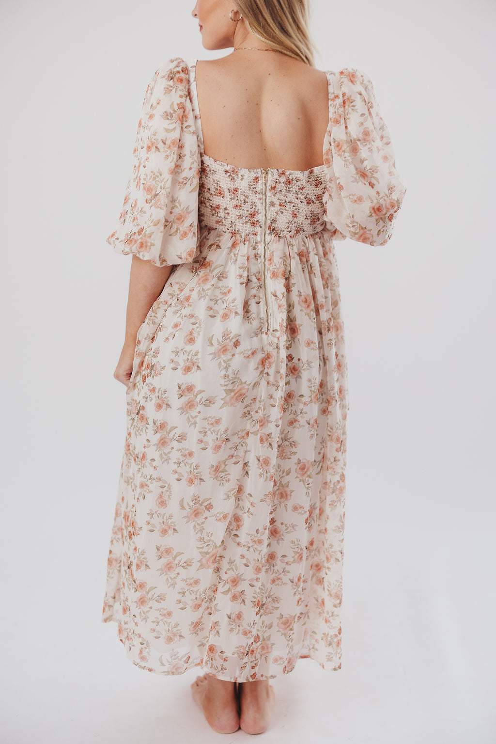 Harlow Maxi Dress in Ivory Floral - Bump Friendly & Inclusive Sizing (S-3XL)