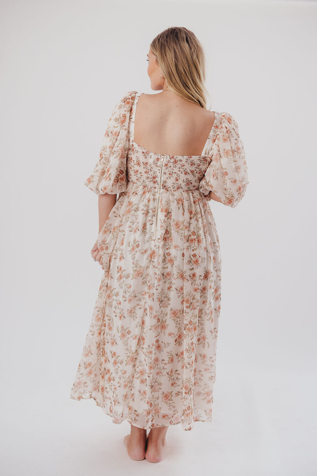 Harlow Maxi Dress in Ivory Floral - Bump Friendly & Inclusive Sizing (S-3XL)