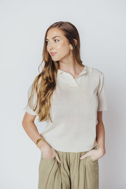 Oxford Sweater Top in Cream