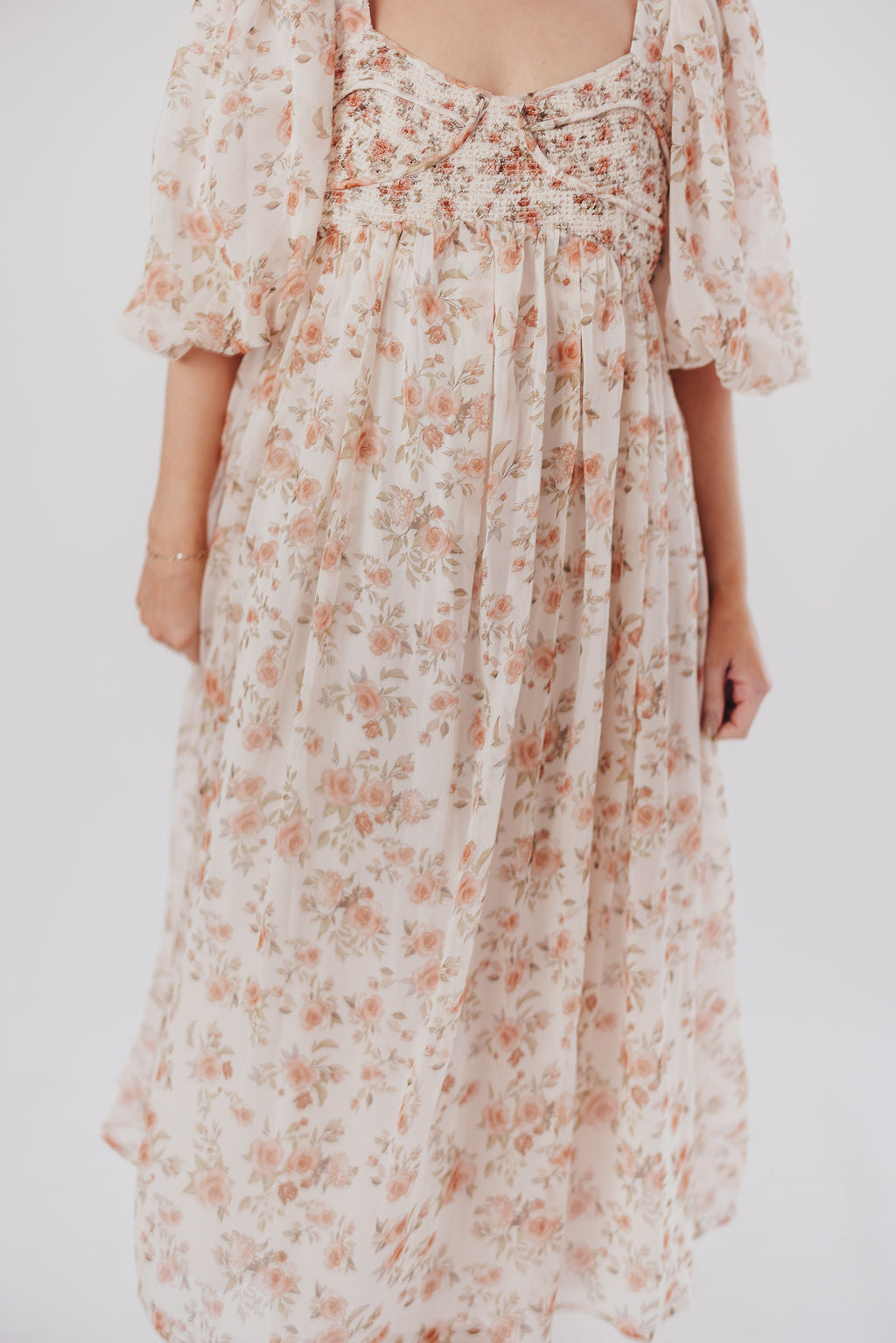 Harlow Maxi Dress in Ivory Floral - Bump Friendly & Inclusive Sizing (S-3XL)