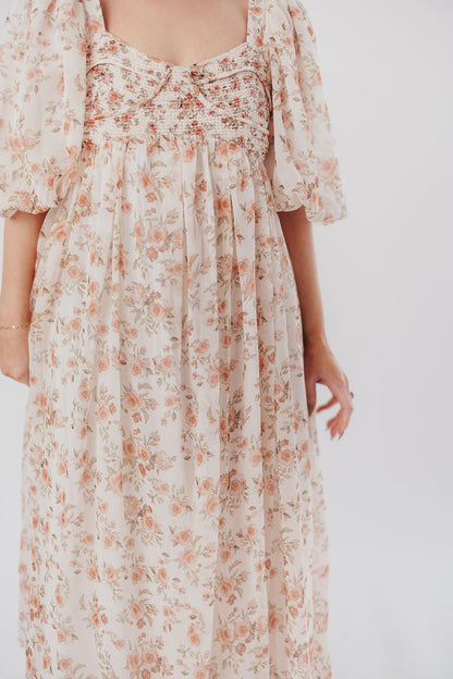 Harlow Maxi Dress in Ivory Floral - Bump Friendly & Inclusive Sizing (S-3XL)