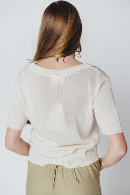 Oxford Sweater Top in Cream