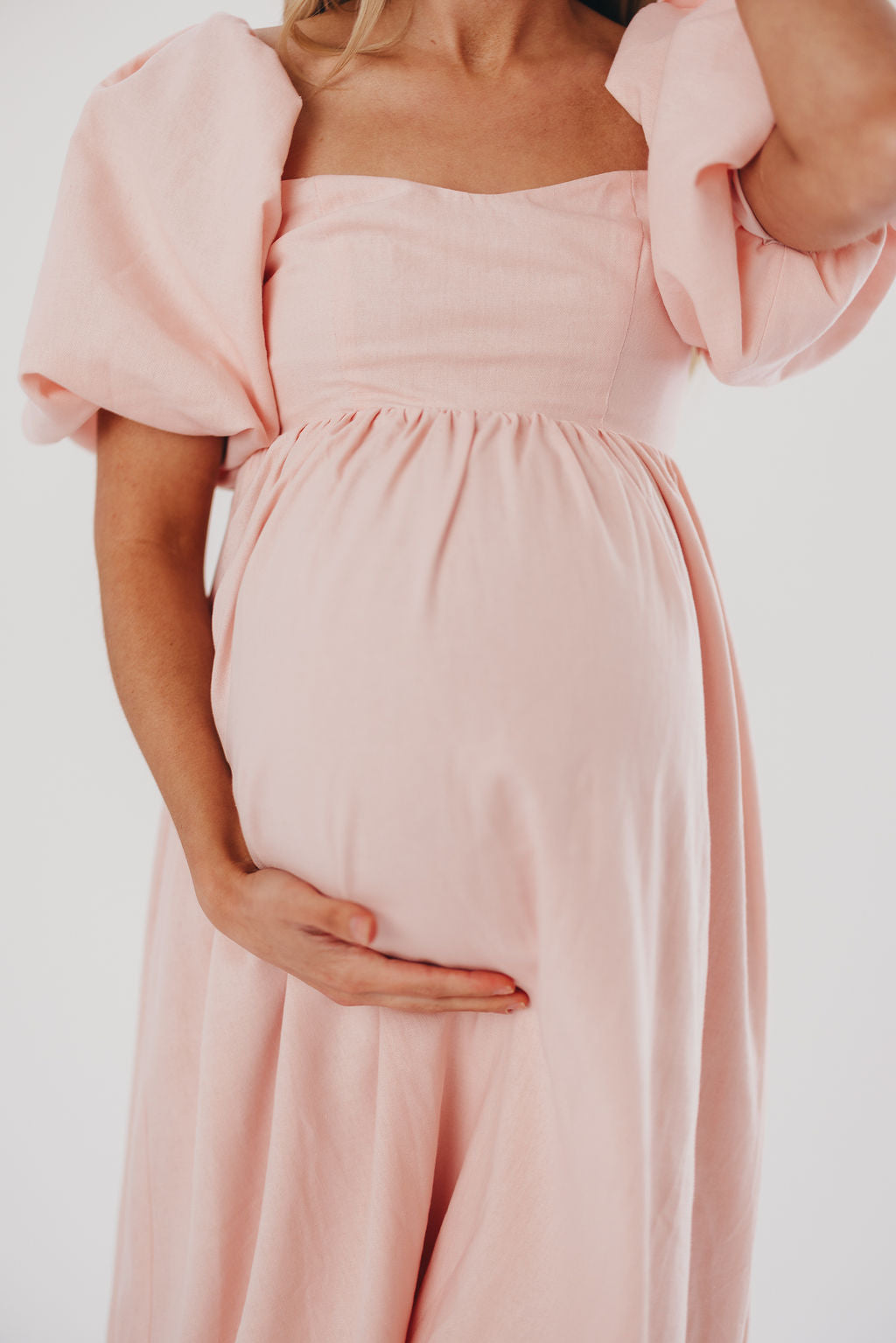 Hamilton Midi Dress in Pink - Bump Friendly (S-XL)