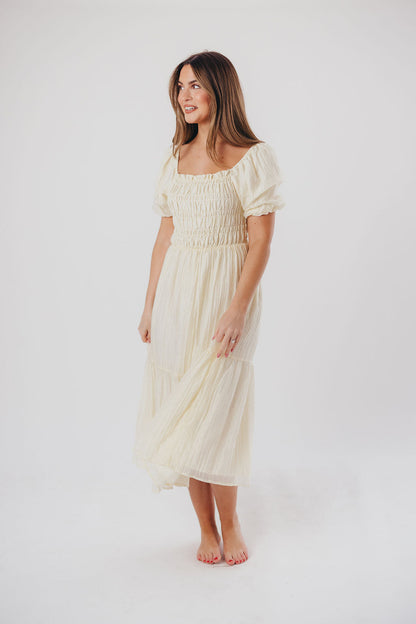 Wynn Midi Dress in Vanilla - Bump Friendly & Inclusive Sizing (XS-3XL)