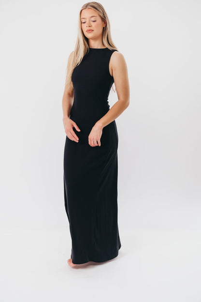 Leighton Knit Maxi Dress in Black