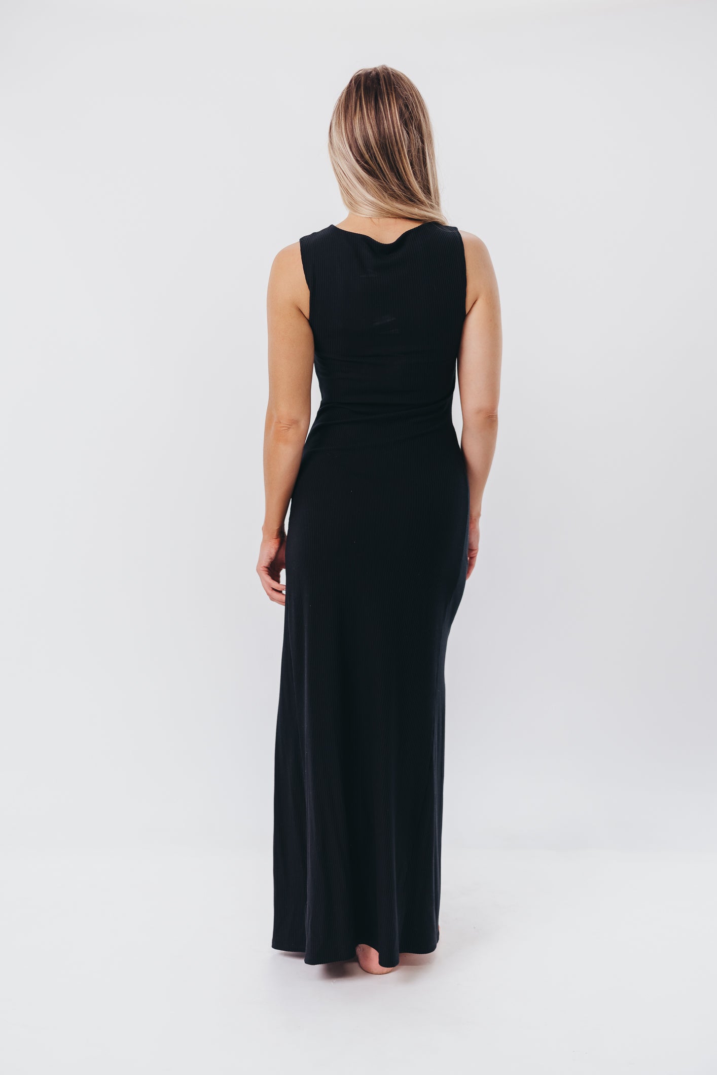 Leighton Knit Maxi Dress in Black