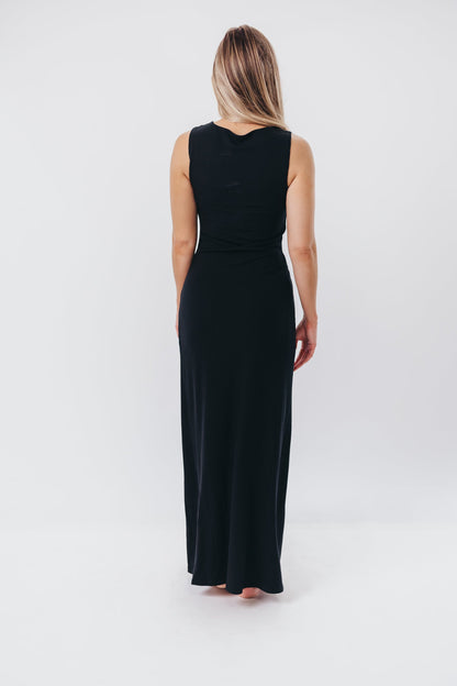 Leighton Knit Maxi Dress in Black