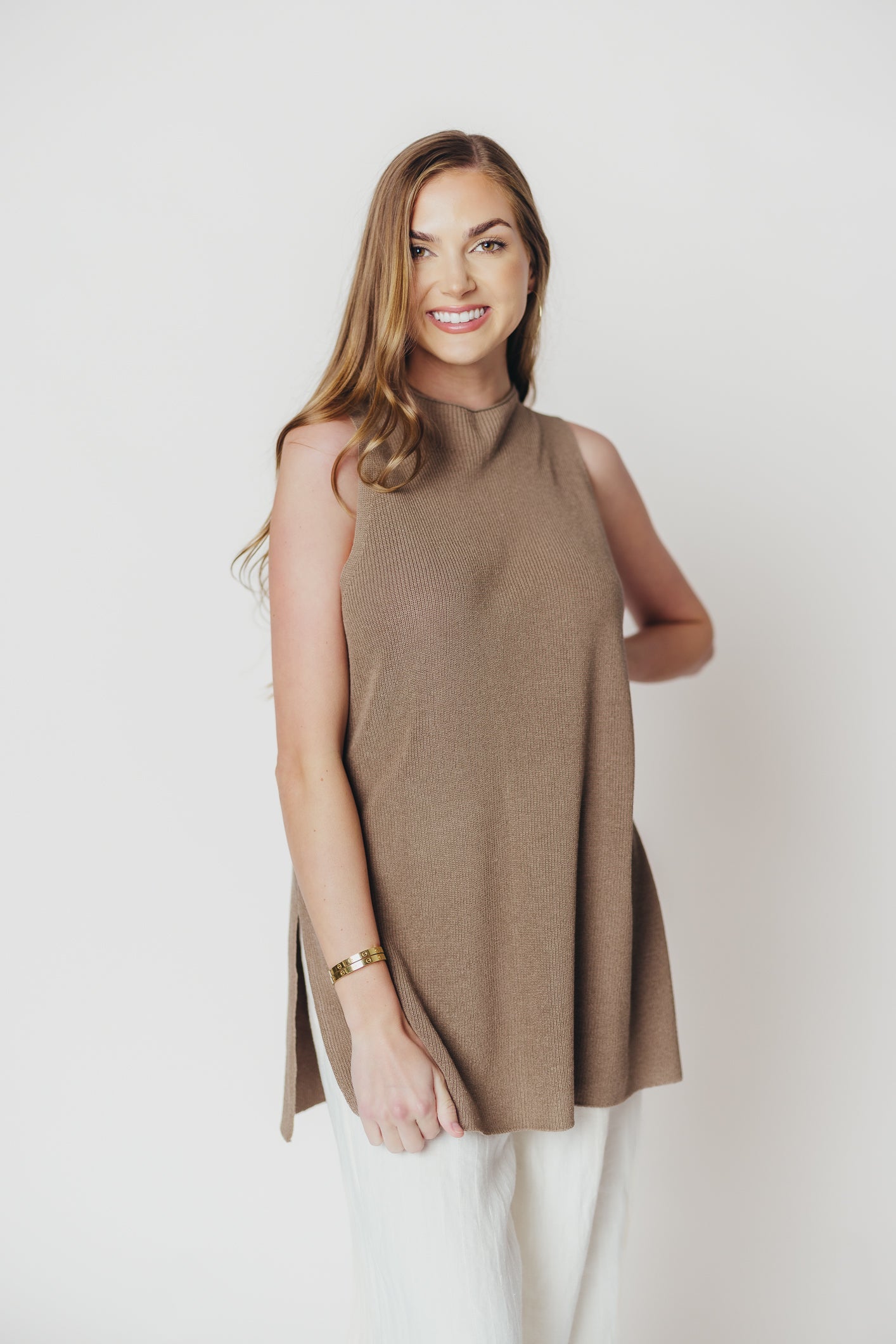 Nora Knit Tank in Taupe