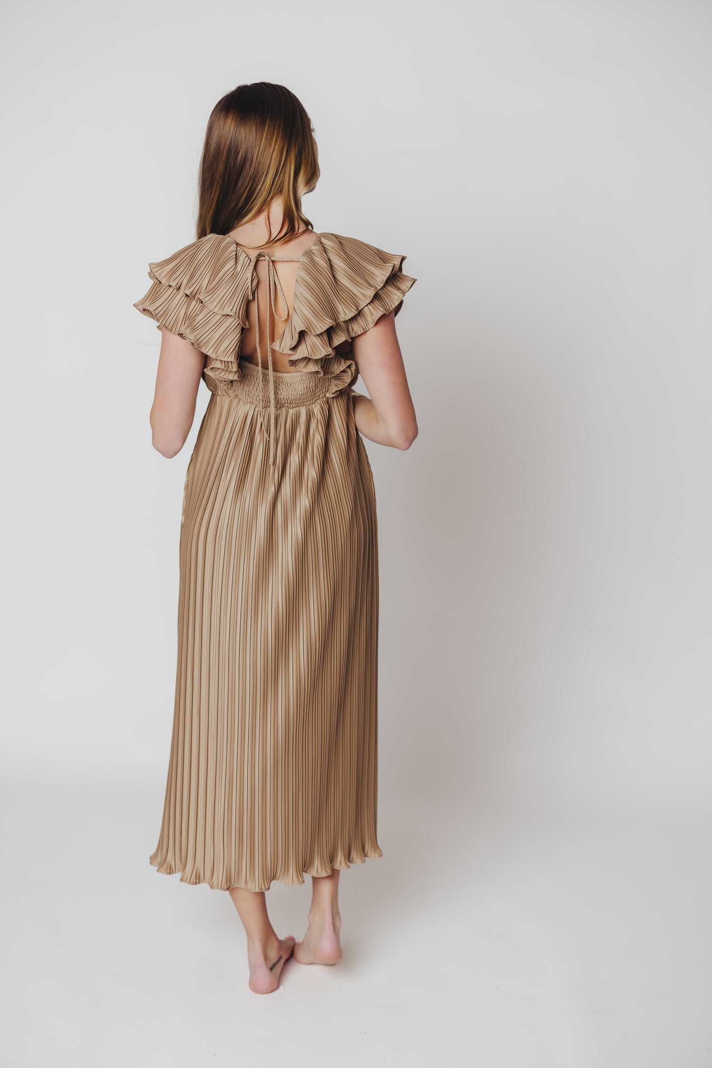 Lucky Charm Midi Dress in Mocha - Bump Friendly & Inclusive Sizing (S-3XL)