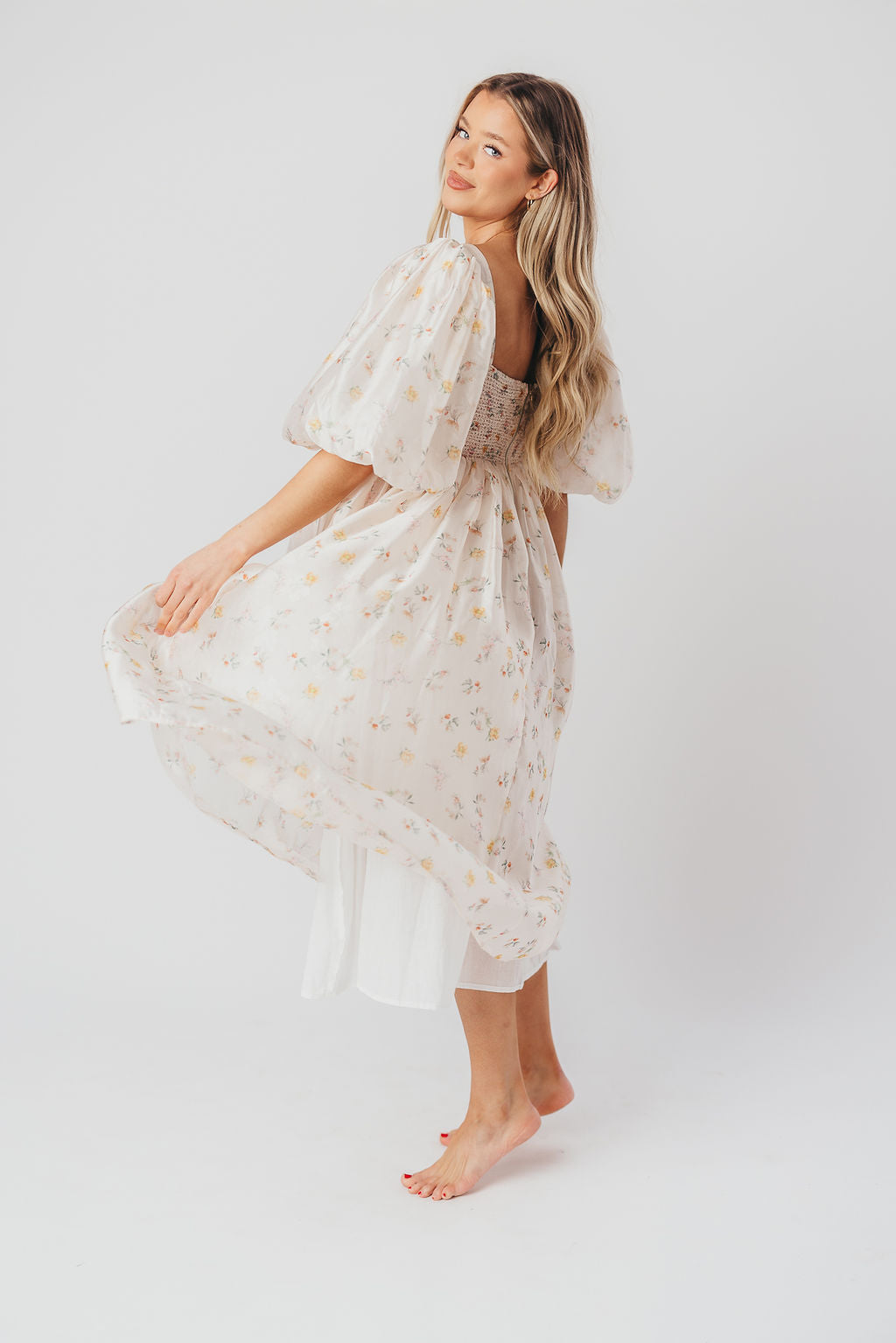 Harlow Maxi Dress in Tiny Yellow Floral - Bump Friendly & Inclusive Sizing (S-3XL)