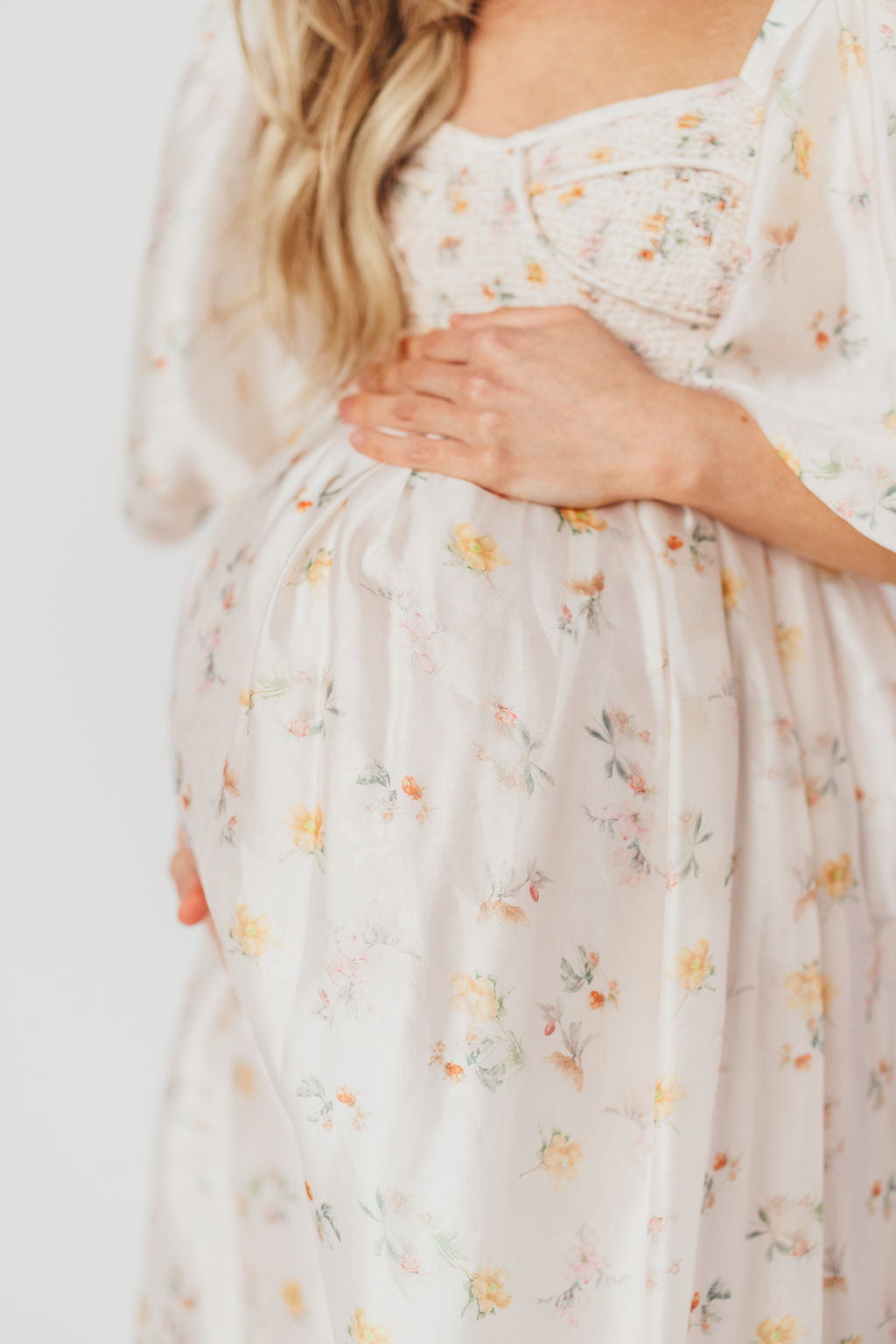 Harlow Maxi Dress in Tiny Yellow Floral - Bump Friendly & Inclusive Sizing (S-3XL)