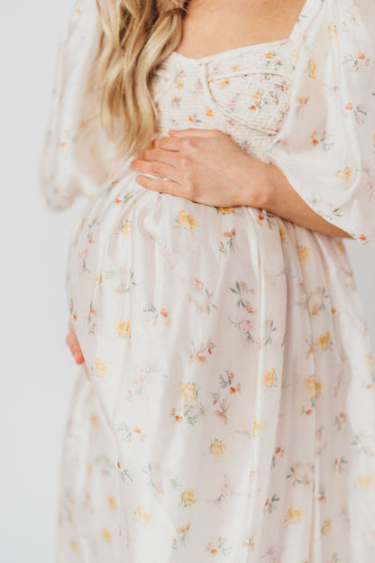 Harlow Maxi Dress in Tiny Yellow Floral - Bump Friendly & Inclusive Sizing (S-3XL)