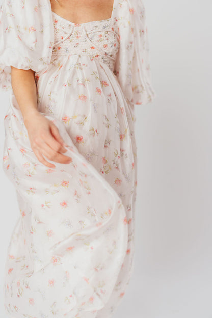 Harlow Maxi Dress in Tiny Pink Floral - Bump Friendly & Inclusive Sizing (S-3XL)