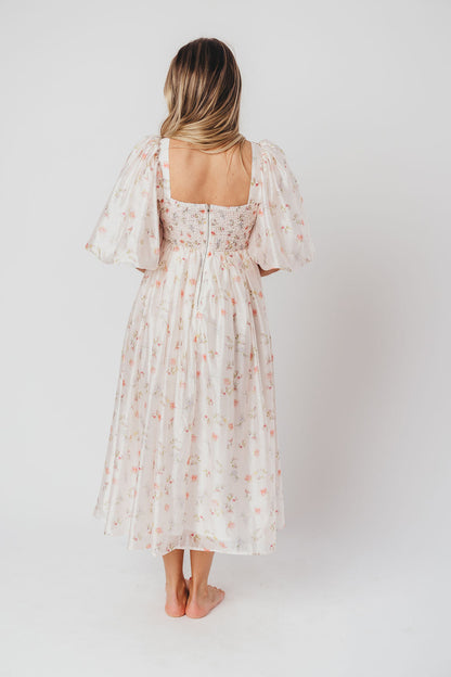 Harlow Maxi Dress in Tiny Pink Floral - Bump Friendly & Inclusive Sizing (S-3XL)