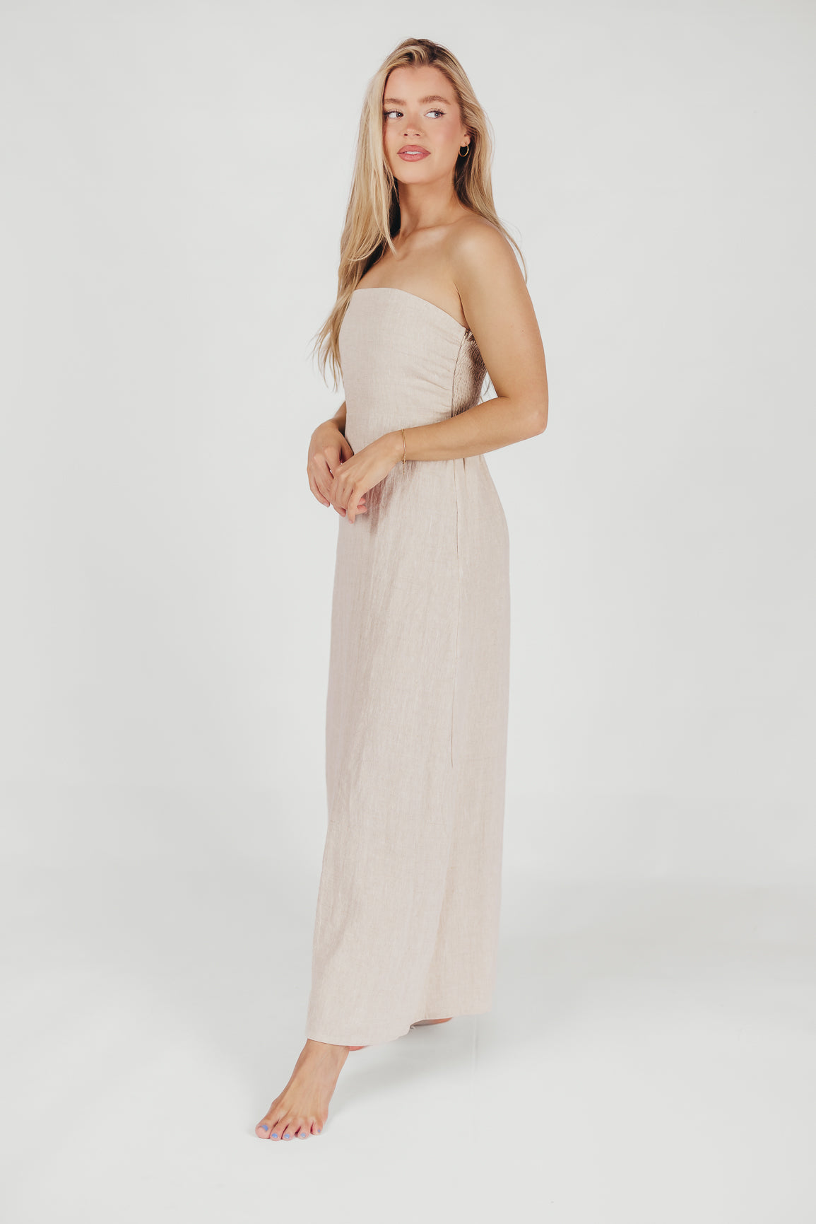 Blair Linen Maxi Dress in Melange