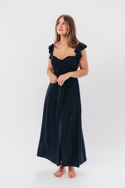 Kathleen Bustier Maxi Dress in Navy