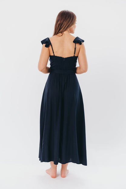 Kathleen Bustier Maxi Dress in Navy