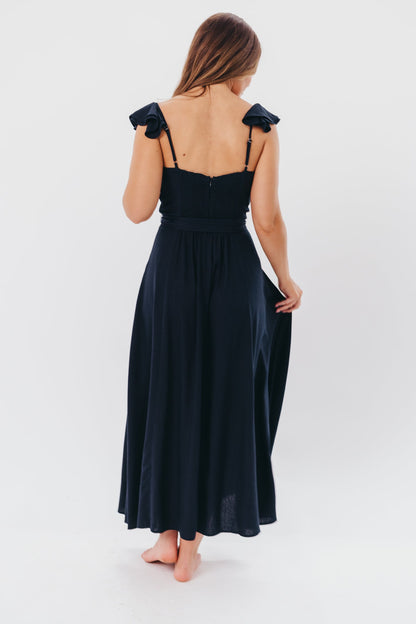 Kathleen Bustier Maxi Dress in Navy