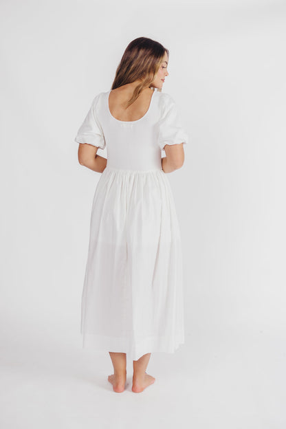 The Premium Alana Midi Dress in White