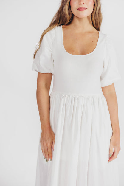 The Premium Alana Midi Dress in White