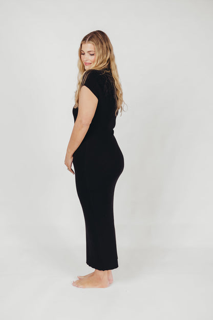 Wren Ribbed Knit Maxi Dress with Square Neckline in Black (XS-XL) - Worth Collective Exclusive