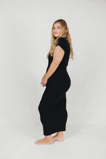 Wren Ribbed Knit Maxi Dress with Square Neckline in Black (XS-XL) - Worth Collective Exclusive