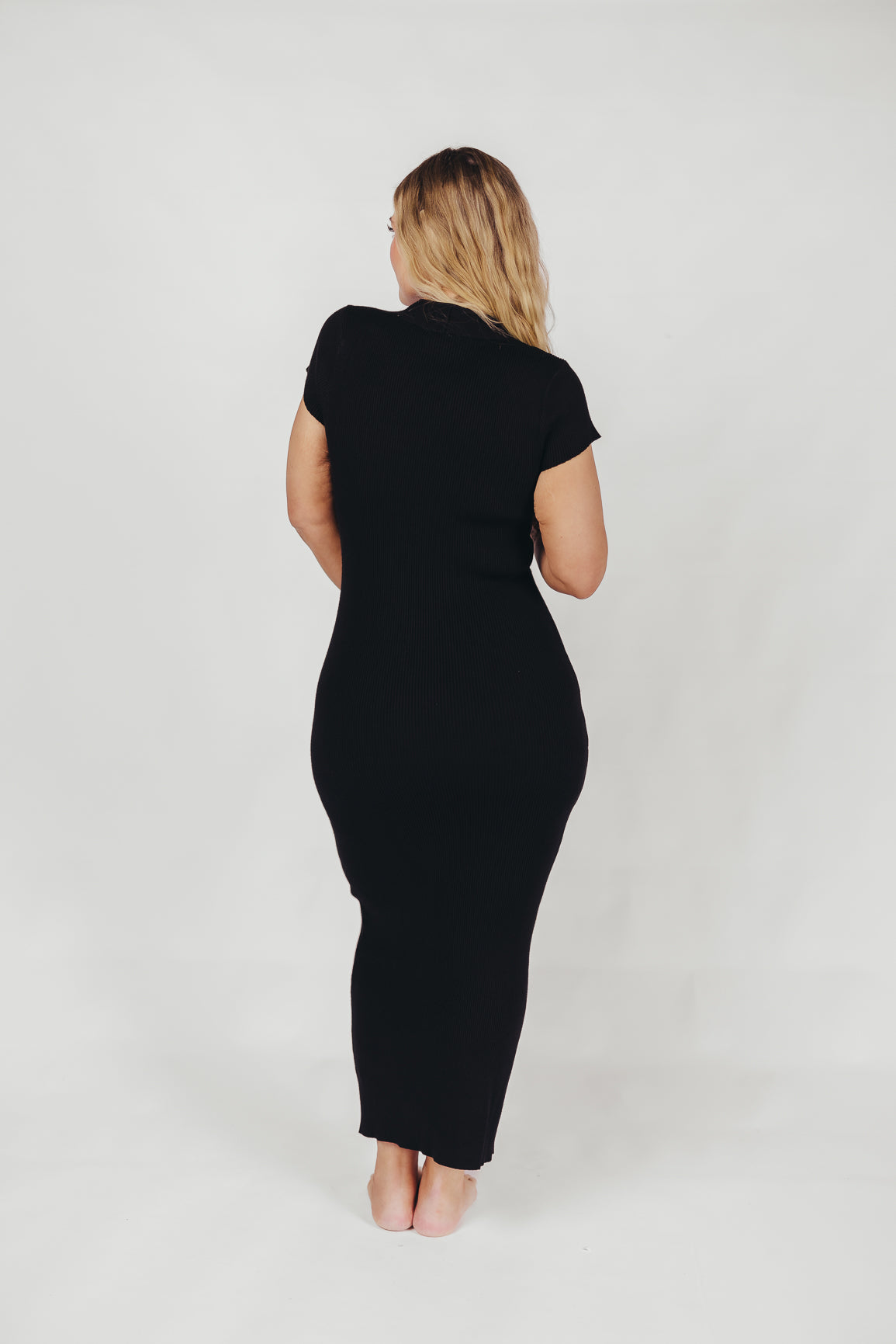 Wren Ribbed Knit Maxi Dress with Square Neckline in Black (XS-XL) - Worth Collective Exclusive