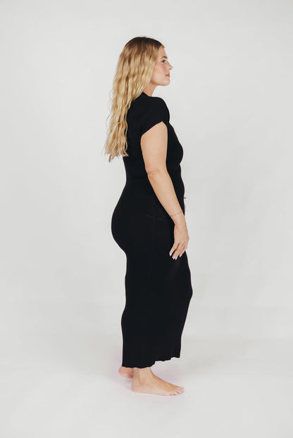 Wren Ribbed Knit Maxi Dress with Square Neckline in Black (XS-XL) - Worth Collective Exclusive