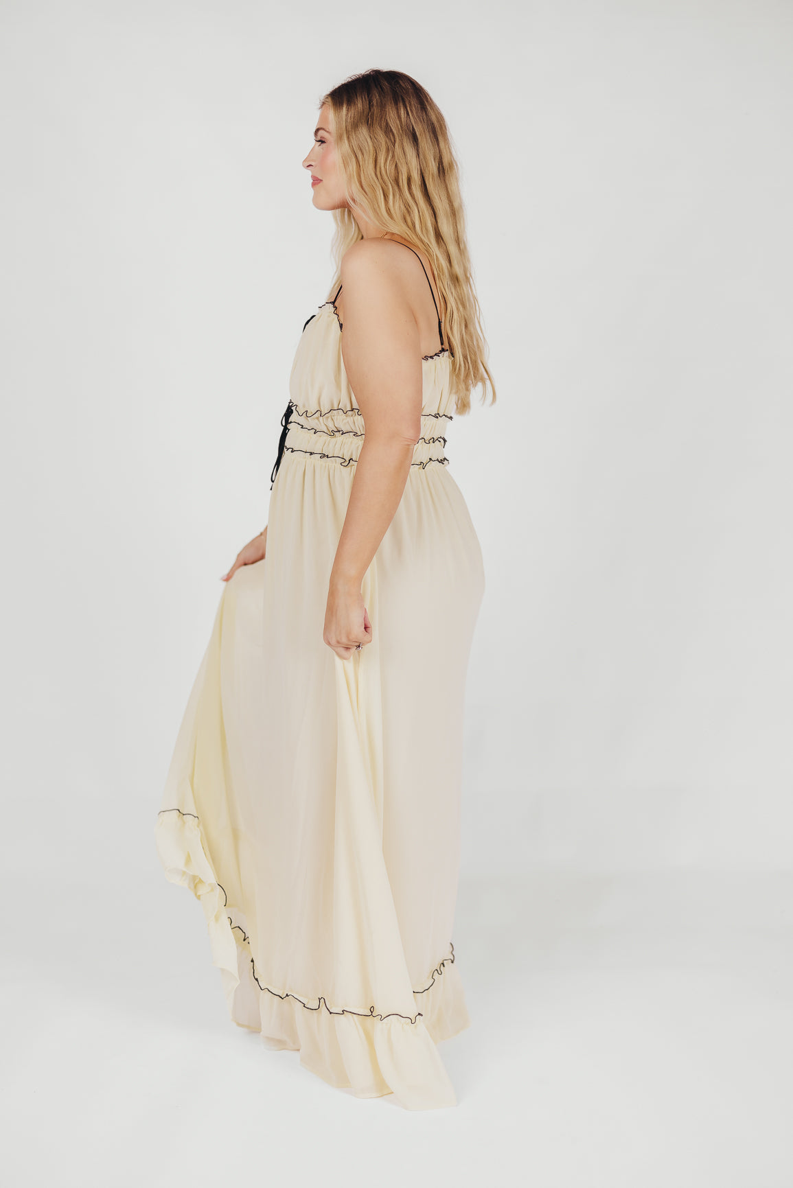 Sylvia Maxi Dress in Cream/Black