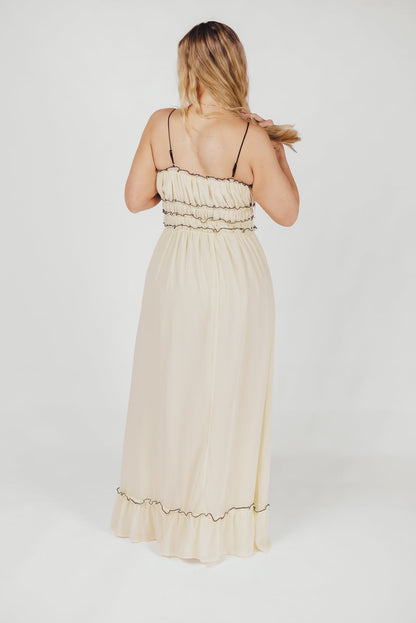 Sylvia Maxi Dress in Cream/Black