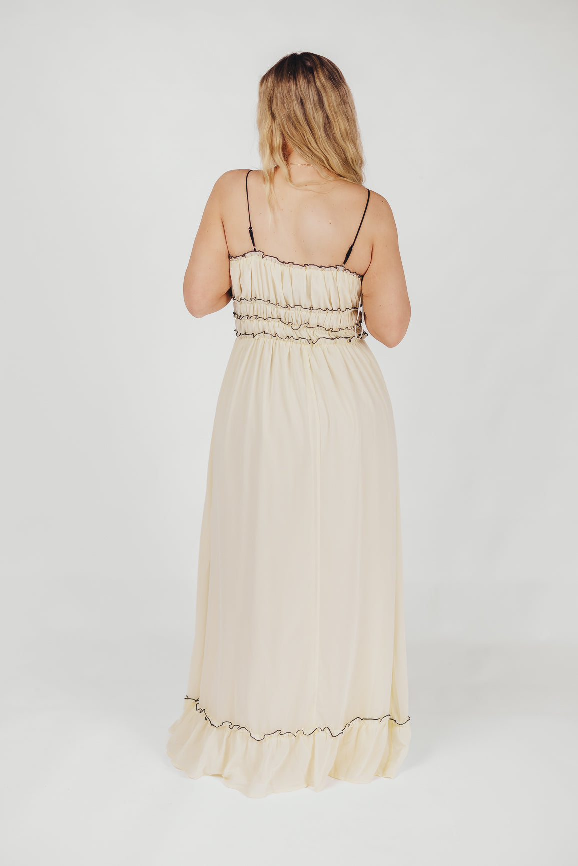 Sylvia Maxi Dress in Cream/Black