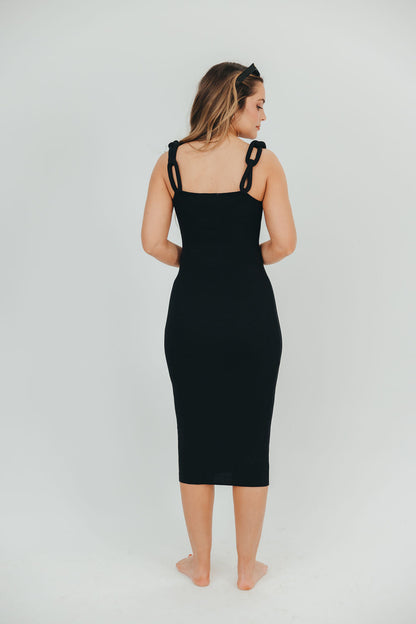 Lois Knit Midi Dress in Black