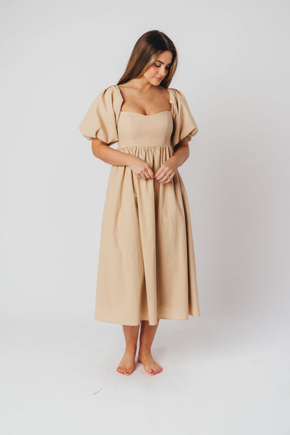 Hamilton Midi Dress in Taupe - Bump Friendly (S-XL)