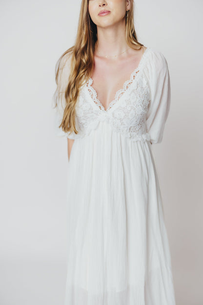 Lana Midi Dress in White - Inclusive Sizing (S-3X)