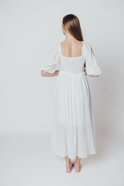 Lana Midi Dress in White - Inclusive Sizing (S-3X)