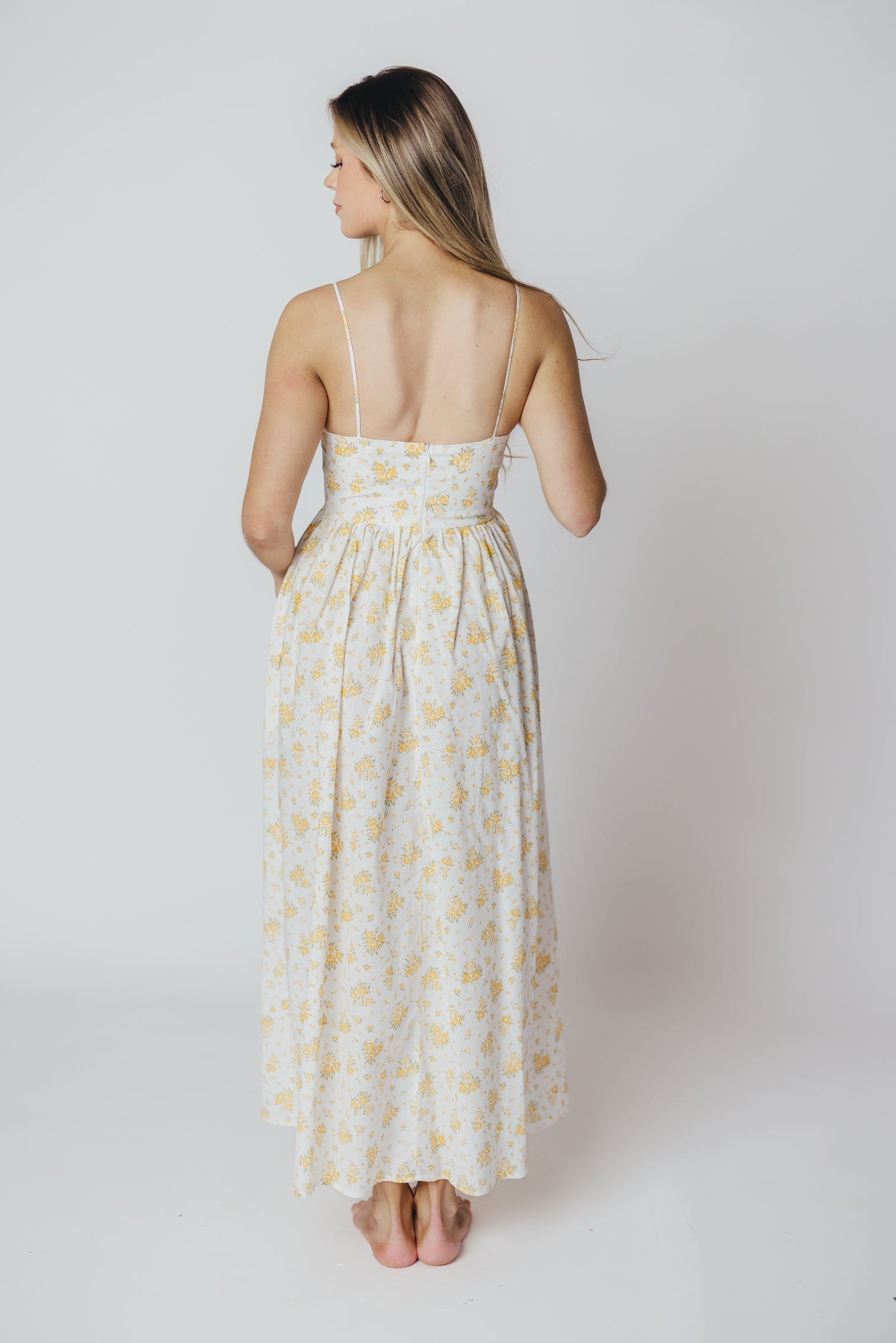 Diane Maxi Dress in White Marigold